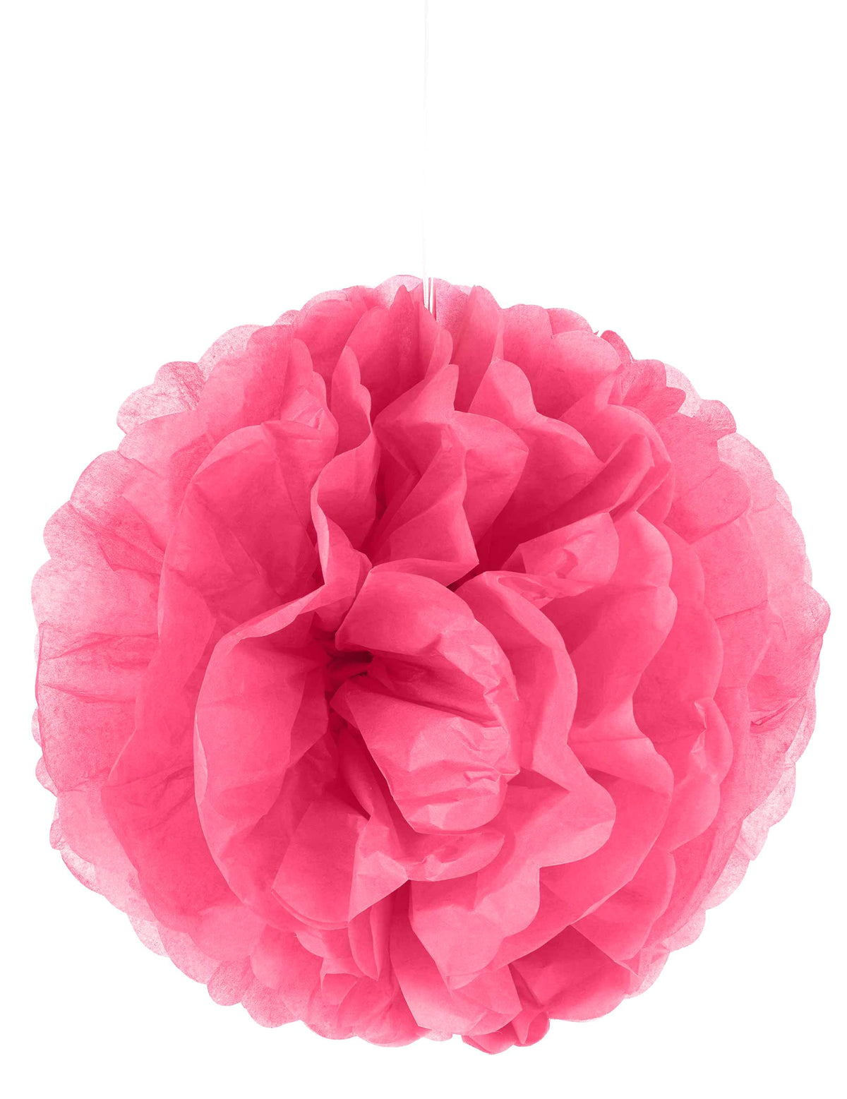 Pompon à suspendre en papier pour décoration fuchsia