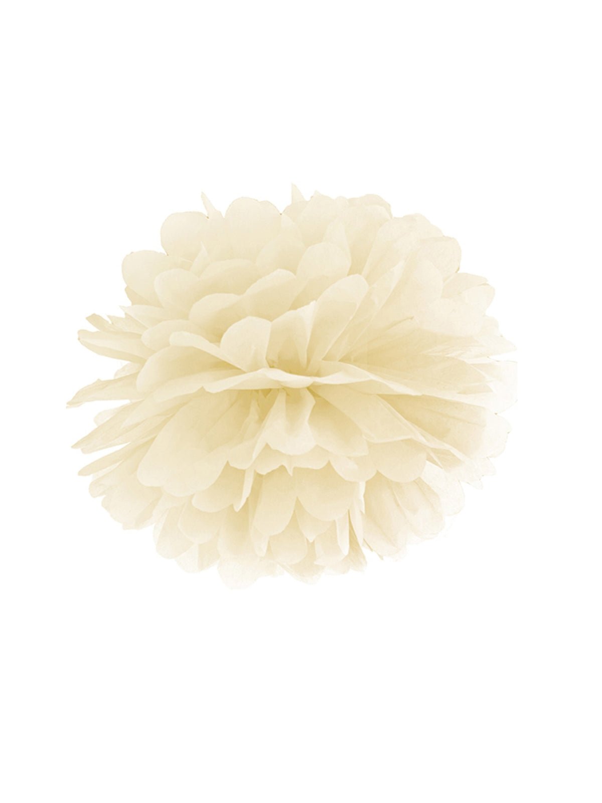 Pompon à suspendre en papier de soie pour décoration crème