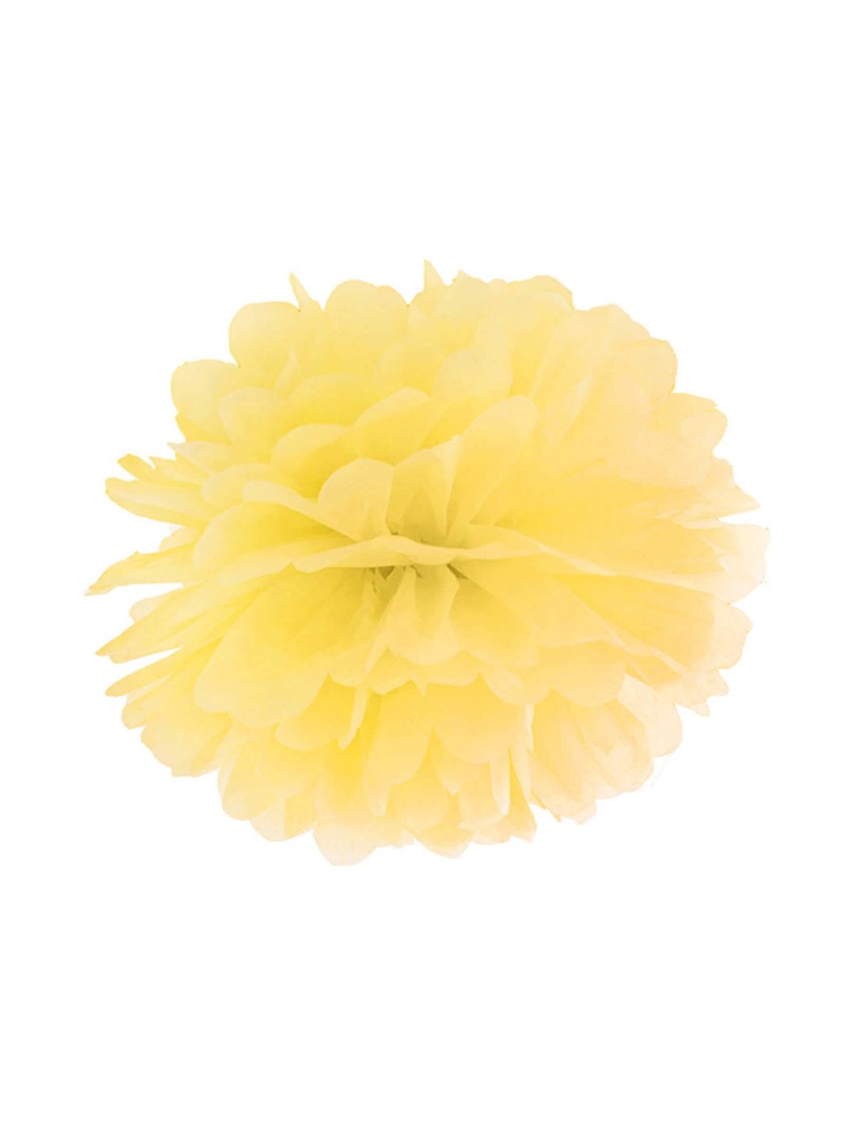 Pompom suspenso em papel para decoração amarelo