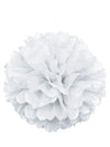 Pompon en papier pour décoration blanc à suspendre