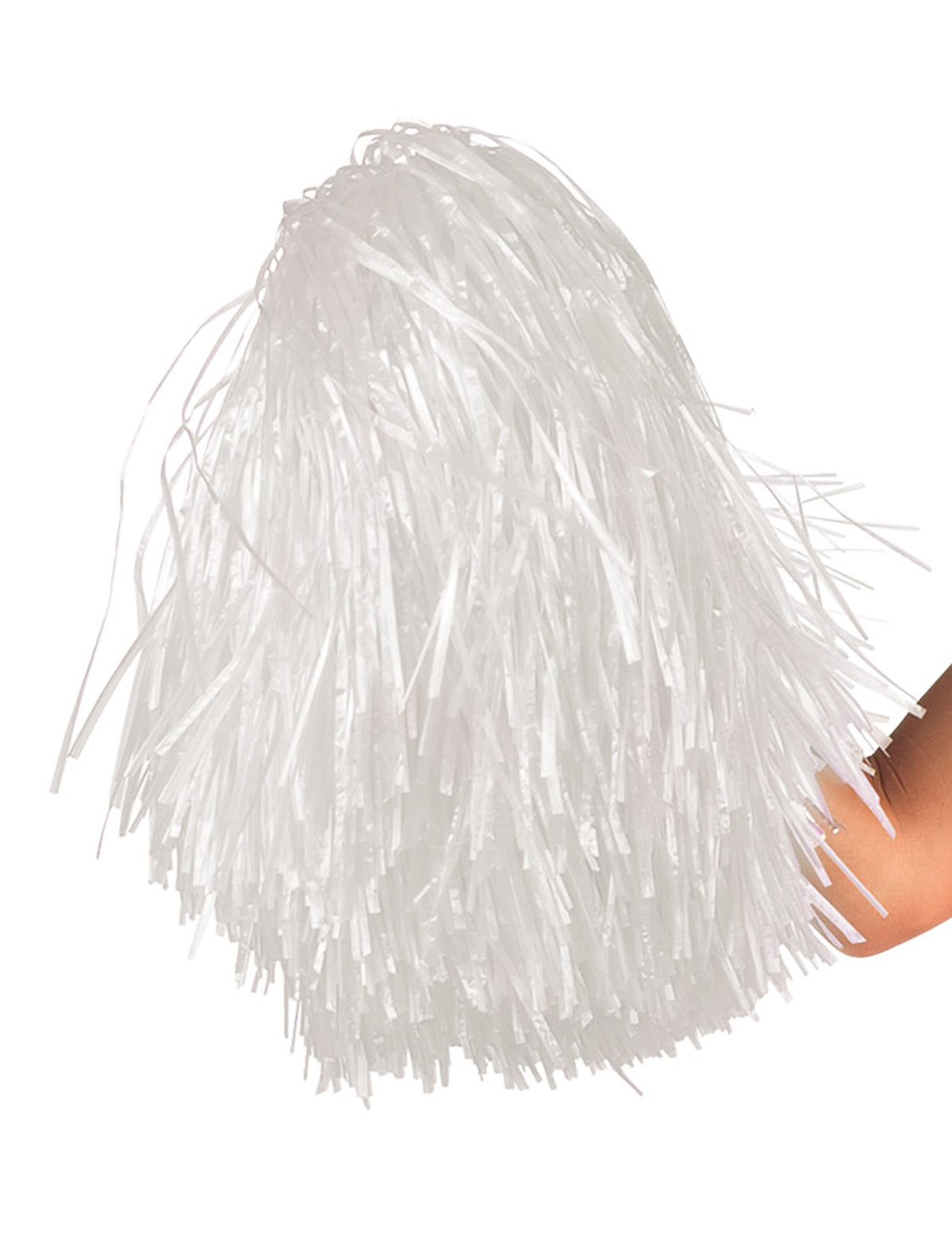 Pompon de supporter pour adulte blanc métallique