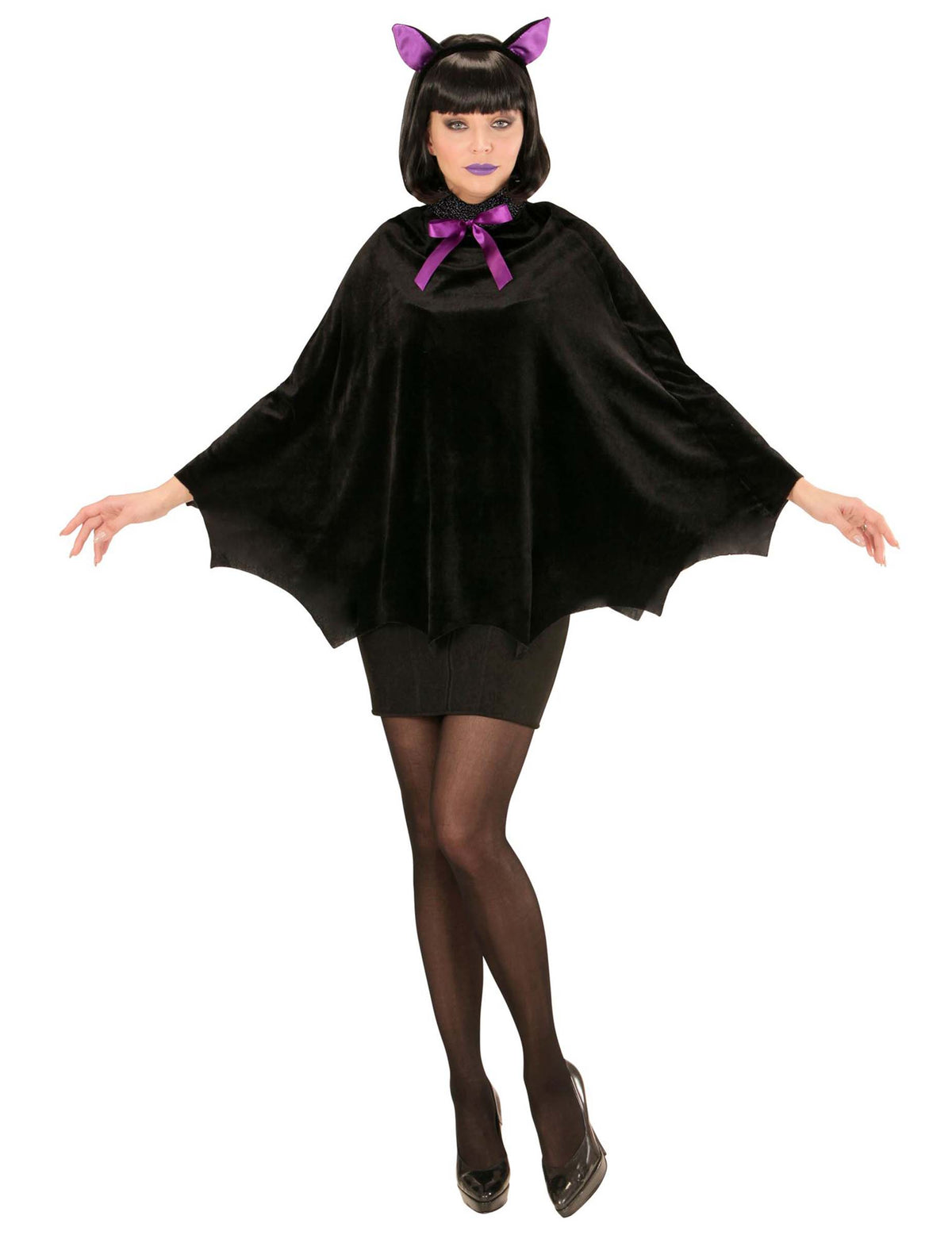 Vue de face du poncho chauve souris