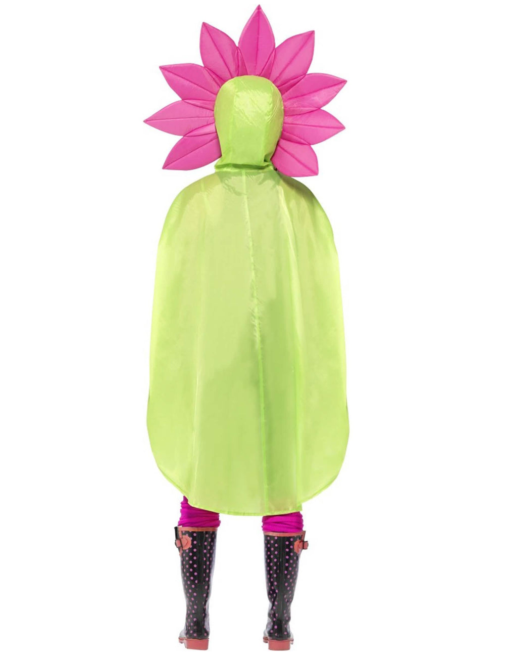Vista traseira do poncho flor para adulto