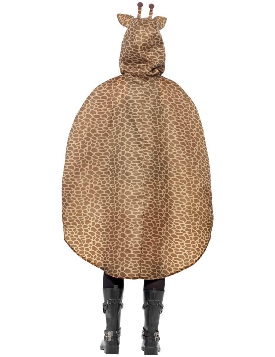 Vista de trás do poncho girafa para adulto