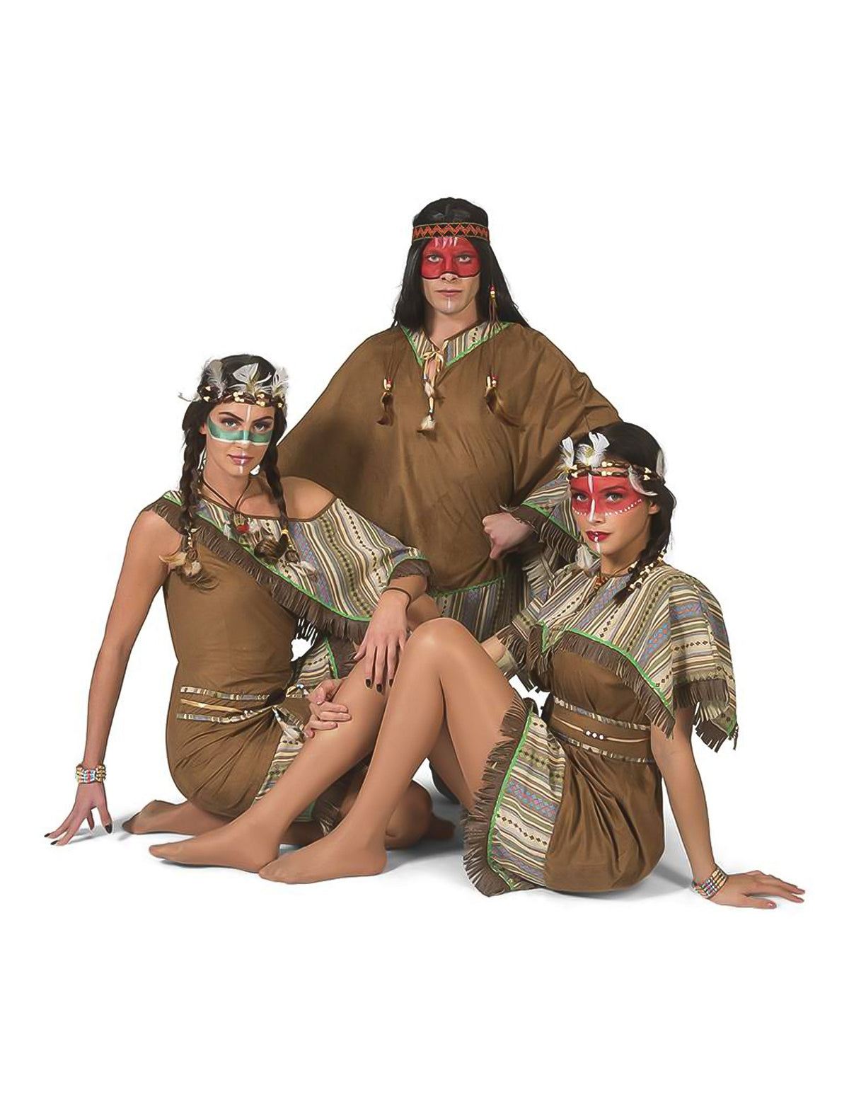 Vue d'ensemble du poncho indien luxe pour adulte