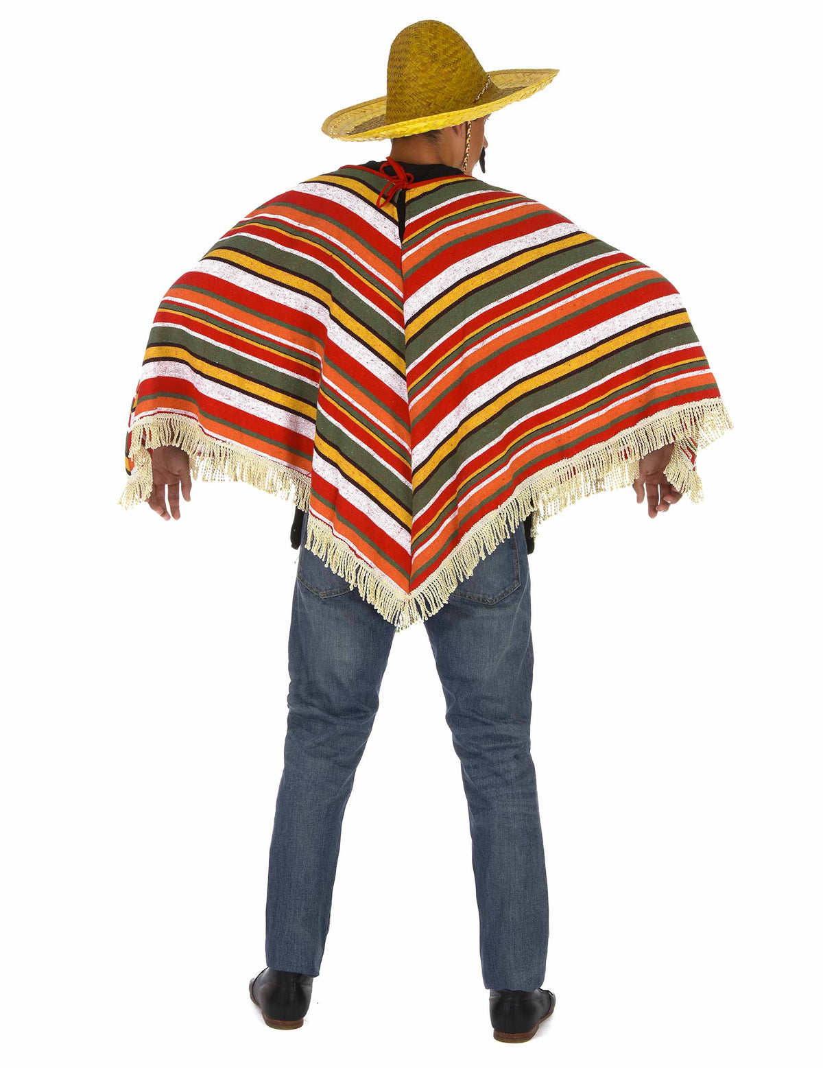 Vue de dos du poncho mexicain pour adulte