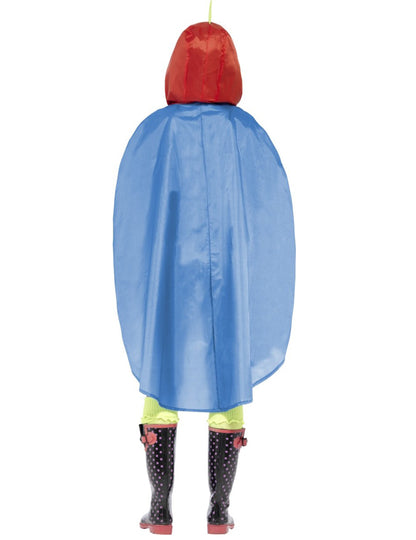Vue de dos du poncho perroquet pour adulte