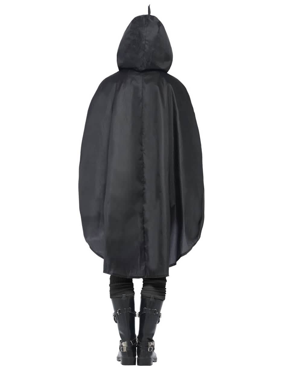 Vista de trás do poncho pinguim para adulto