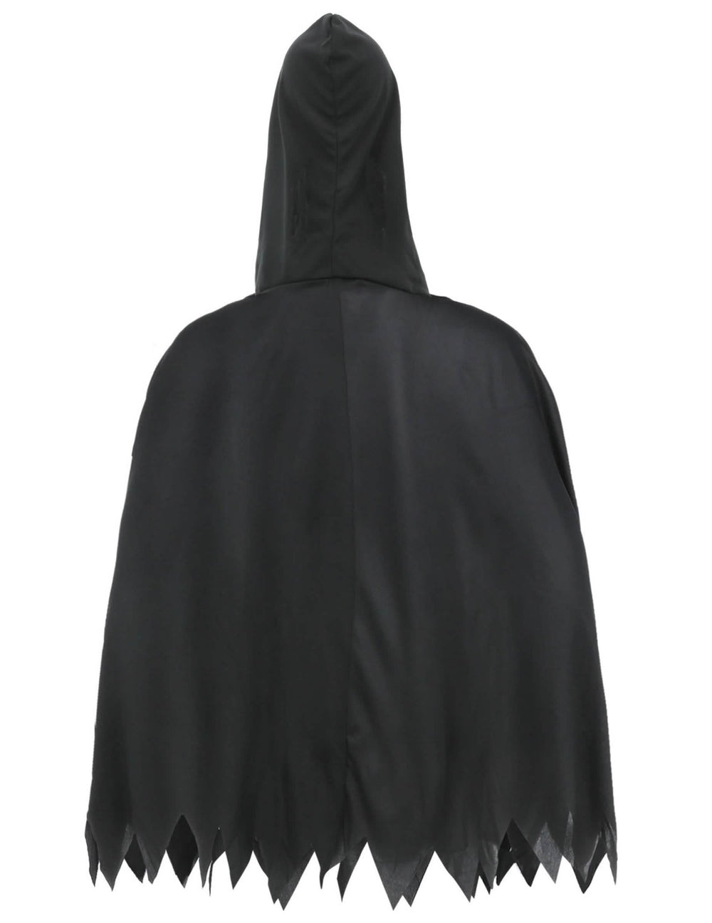 Vista de trás do poncho de esqueleto para adulto