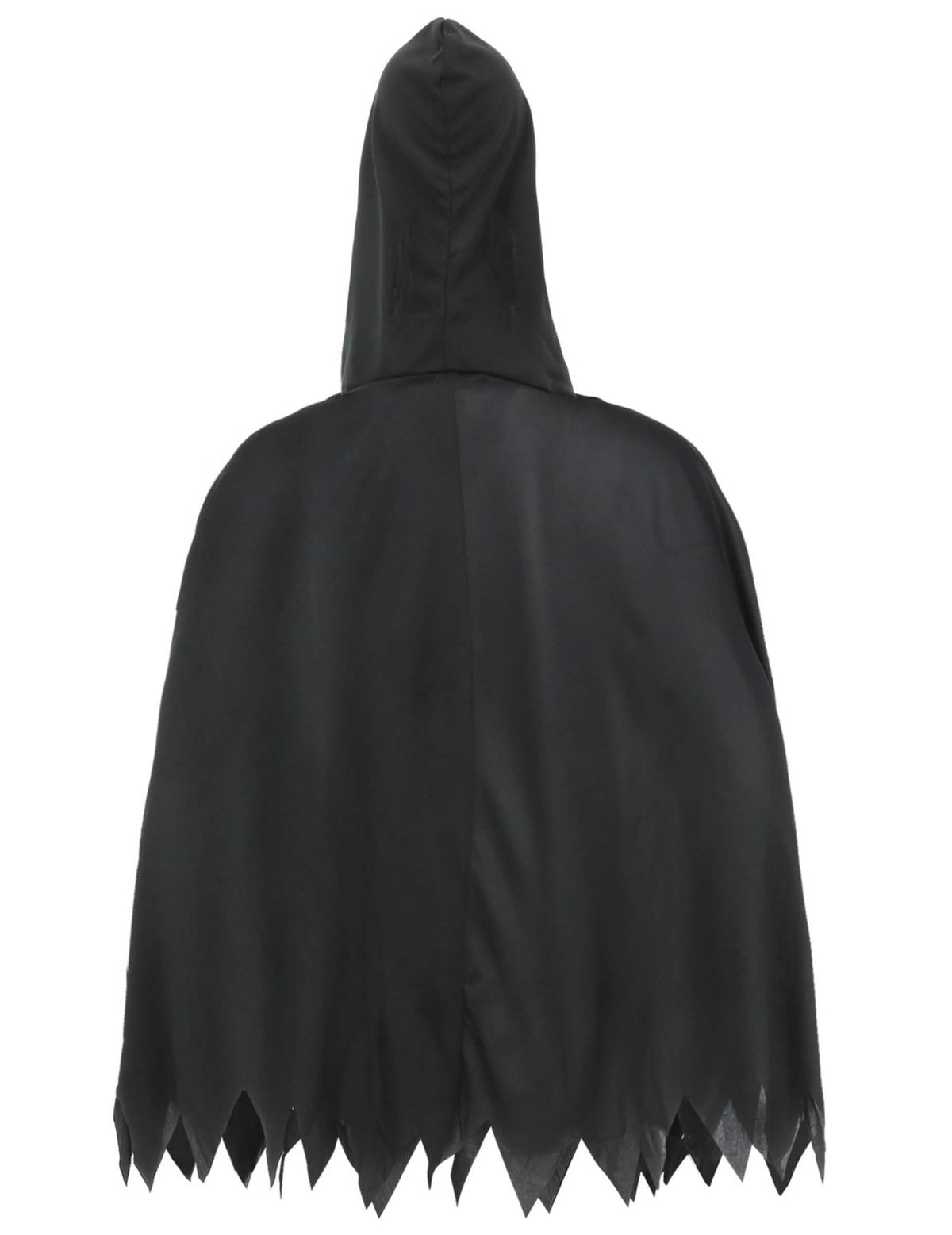 Vista de trás do poncho de esqueleto para adulto