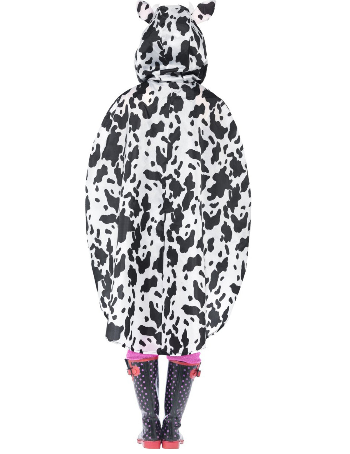 Vue de dos du poncho vache pour adulte