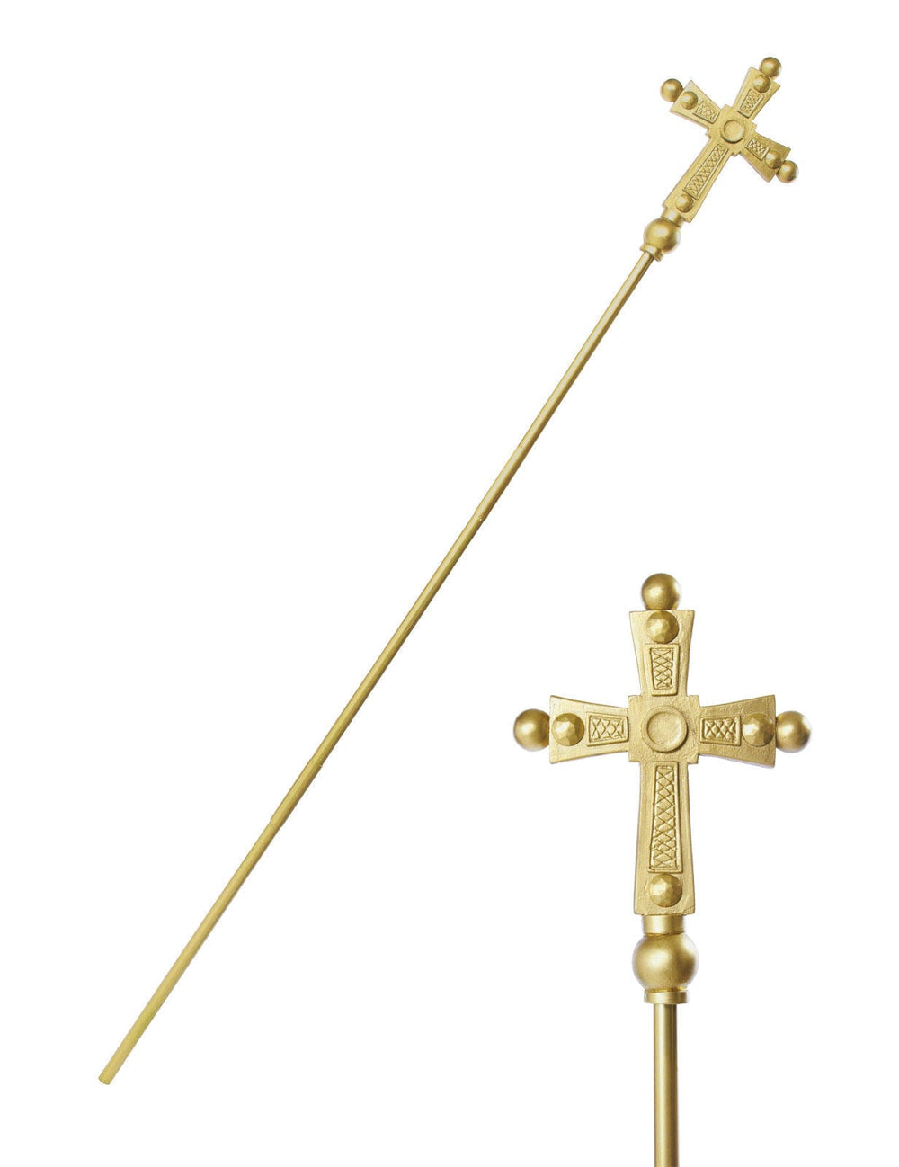 Gros plan sur la croix du sceptre de pape pour adulte