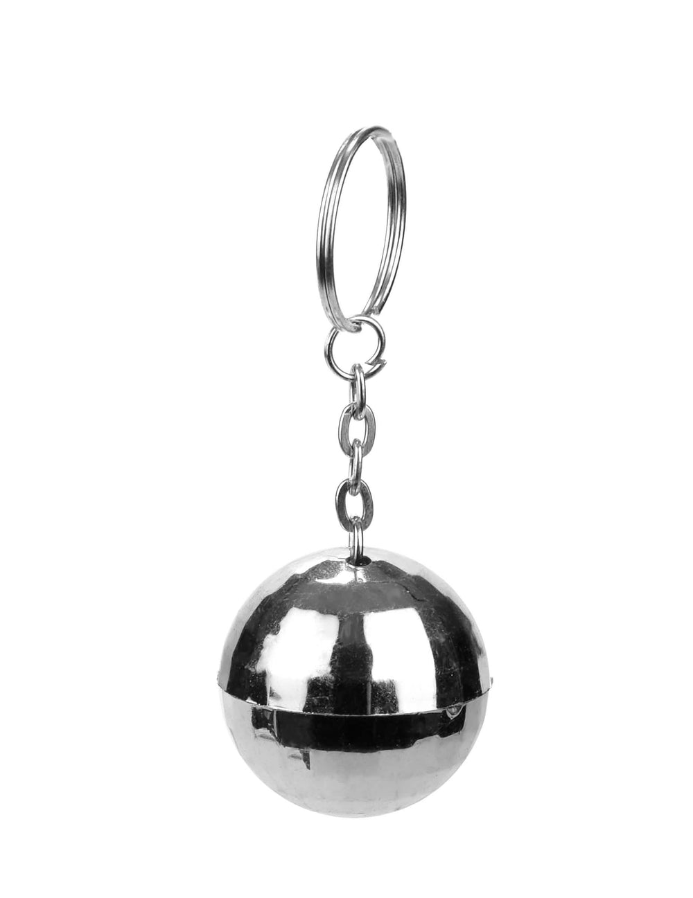 porta-chaves bola disco prateado para adulto