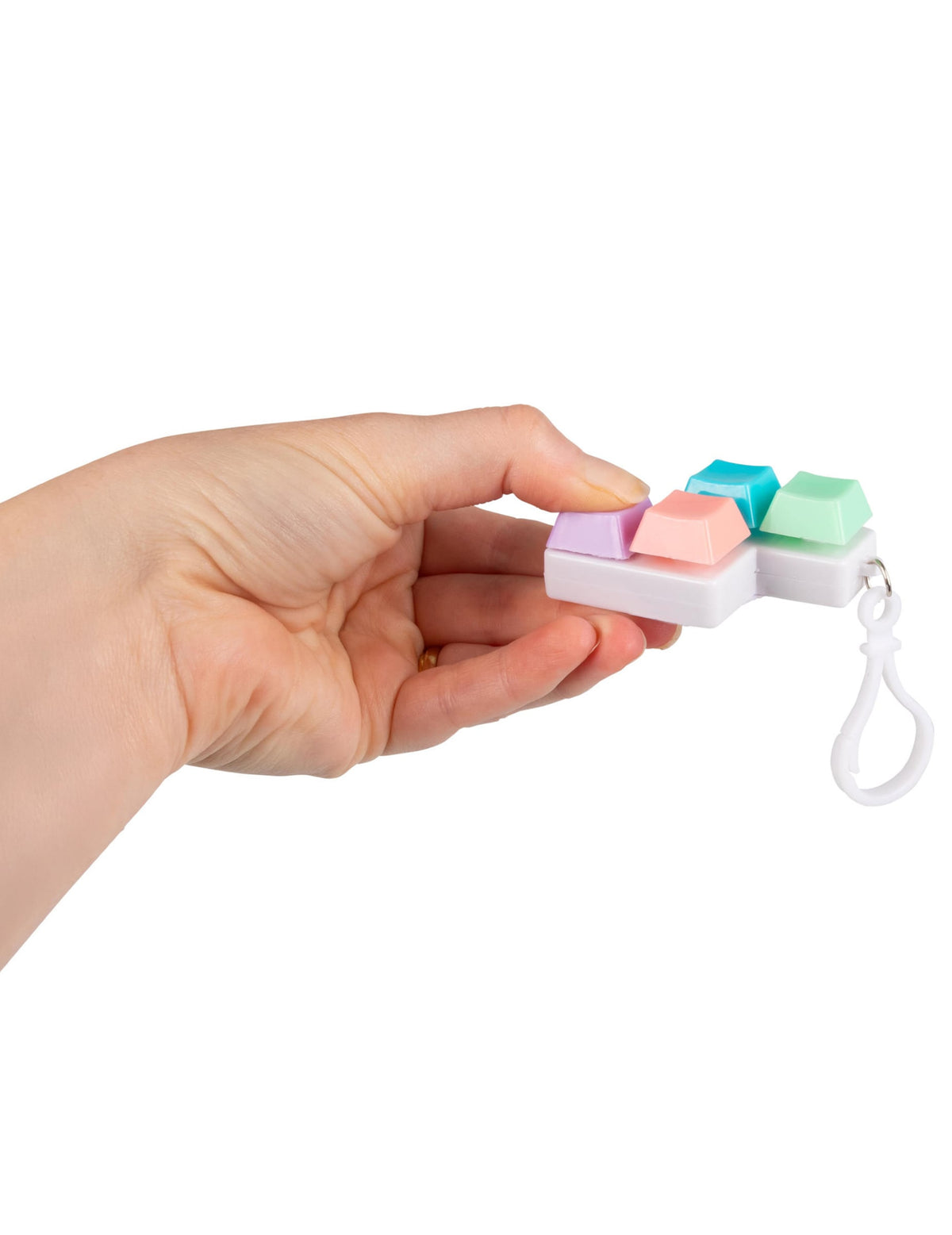 Mise en situation du porte-clés clavier fidget