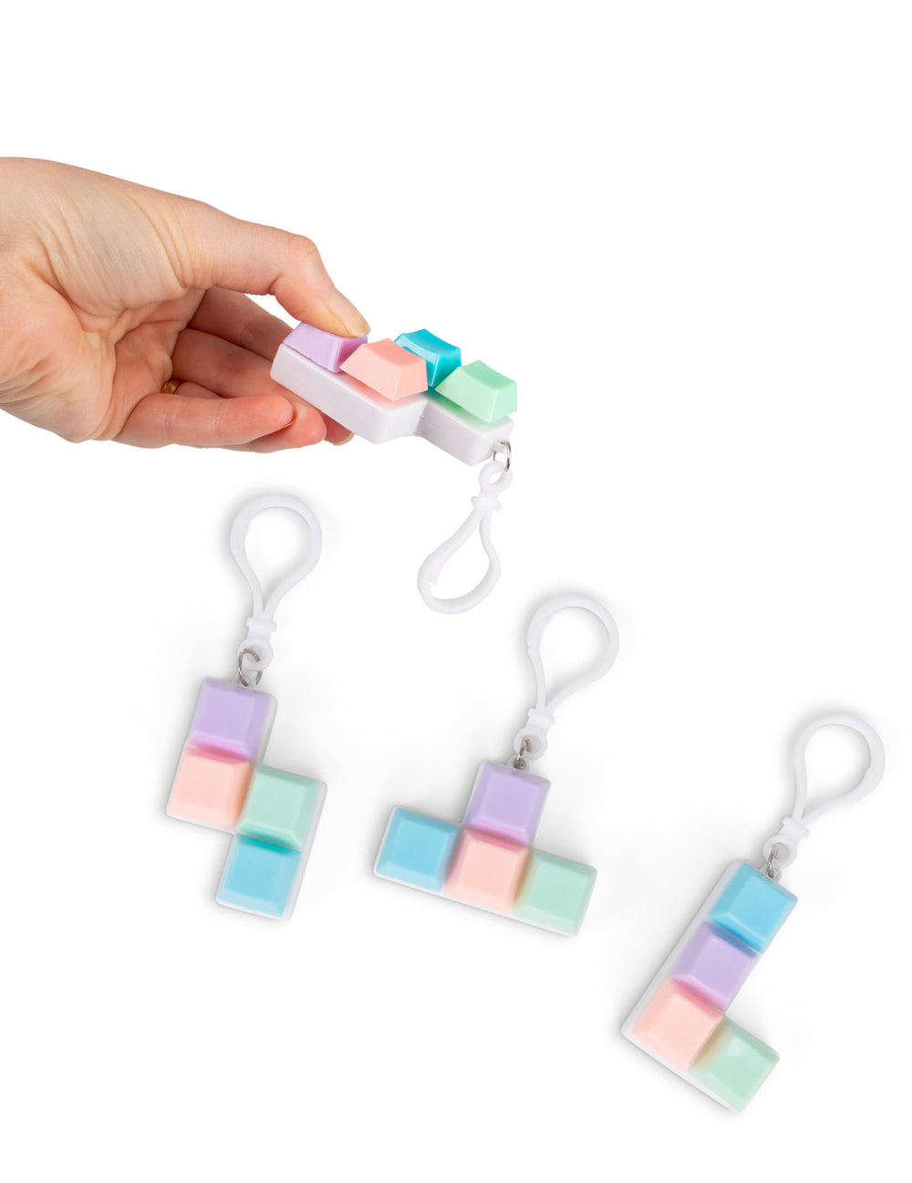 Porte-clés clavier fidget pour adulte aux couleurs pastel