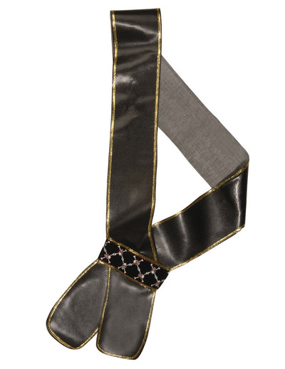 Porte épée de pirate pour adulte noir et doré avec motifs têtes de mort