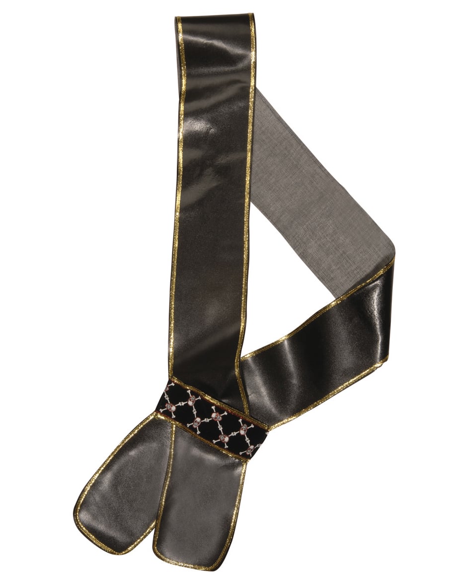 Porte épée de pirate pour adulte noir et doré avec motifs têtes de mort