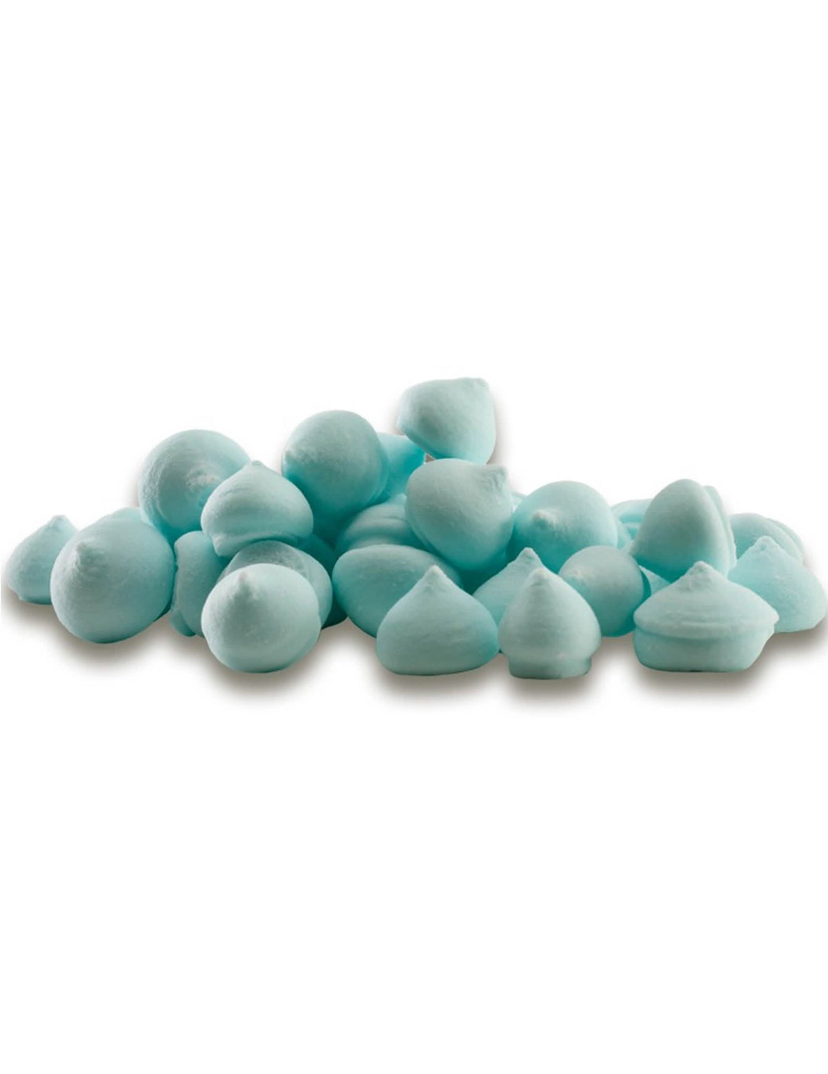 Pequenos merengues de açúcar para decoração azul pastel