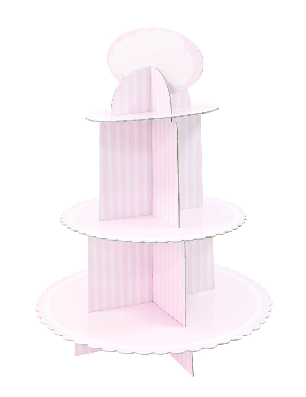 Vista a três quartos do expositor de cupcake em cartão para aniversário