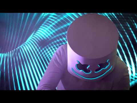 Masque DJ guimauve led bleu adulte