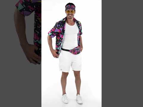 Visière et banane motifs années 90 noir adulte