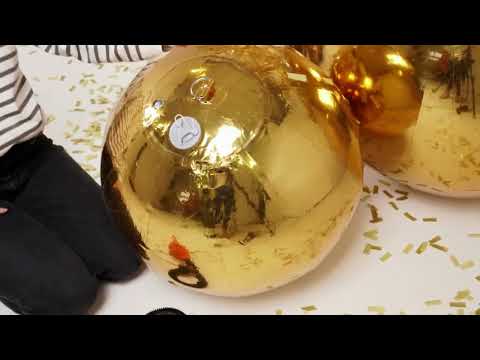 Ballon géant boule miroir argentée 60 cm