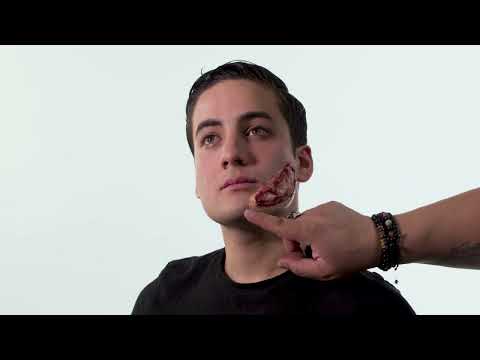 Fausse blessure mâchoire apparente adulte Halloween