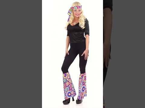 Kit bandeau et jambières années 70 blue bubbles adulte