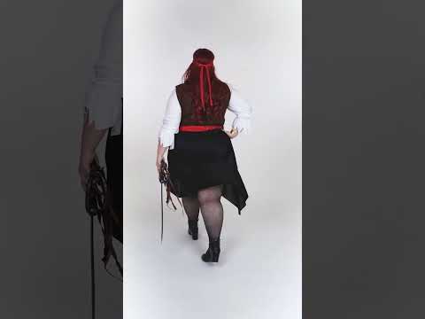 Déguisement pirate rayé bleu et noir grande taille femme 
