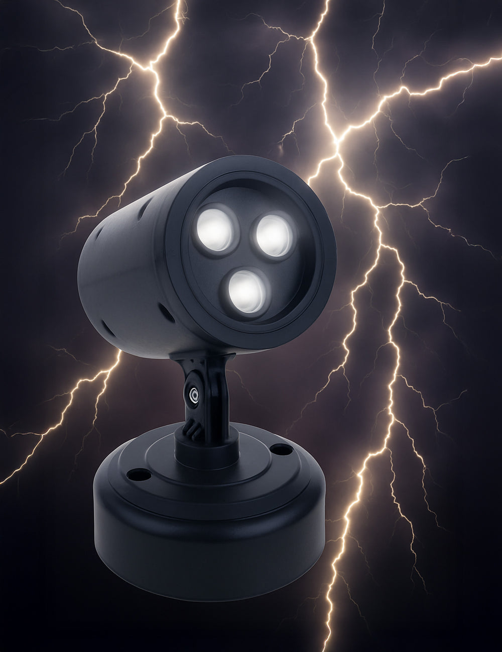 Projecteur de foudre avec son du tonnerre pour décoration noir