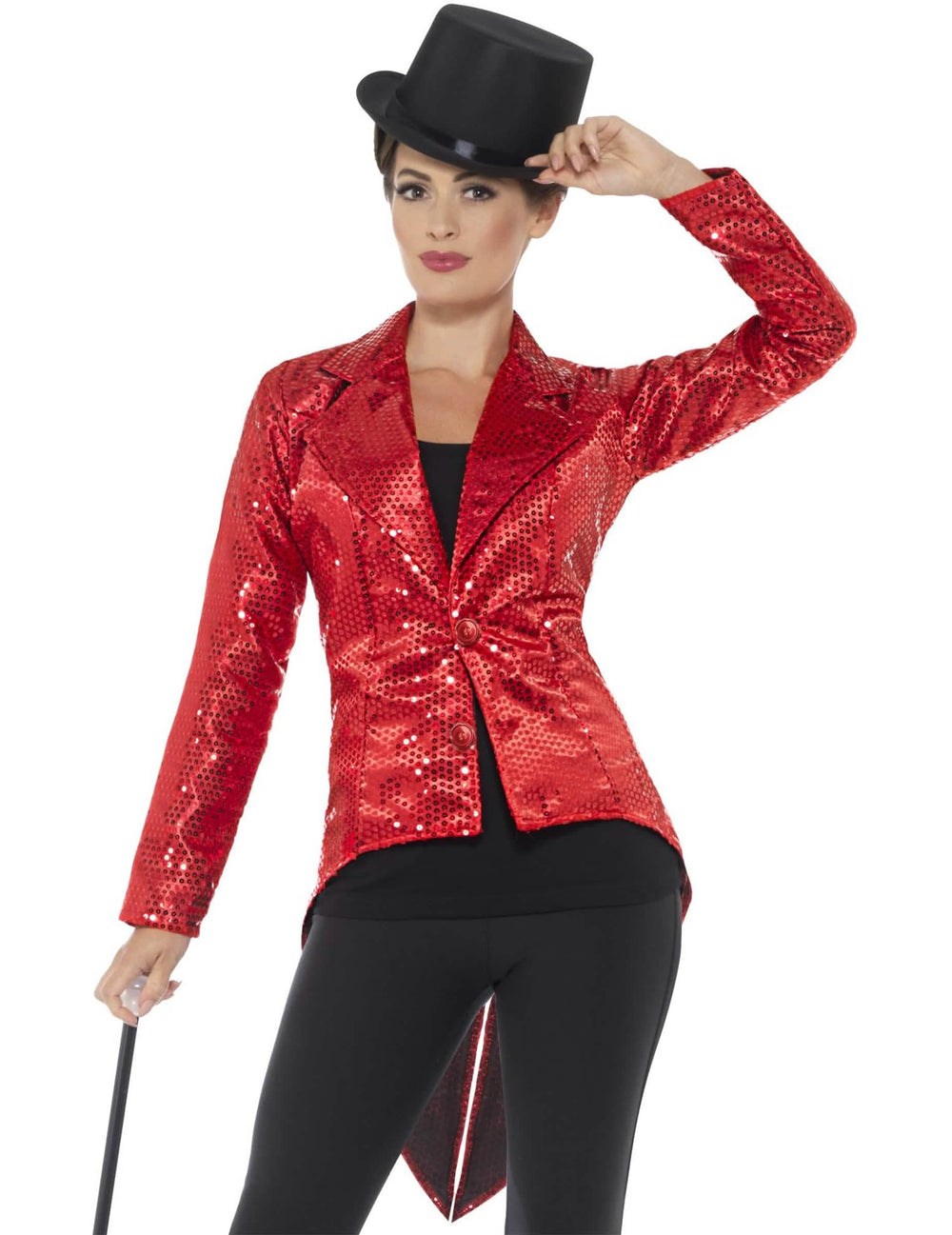 cauda-de-pia com lantejoulas para mulher vermelho
