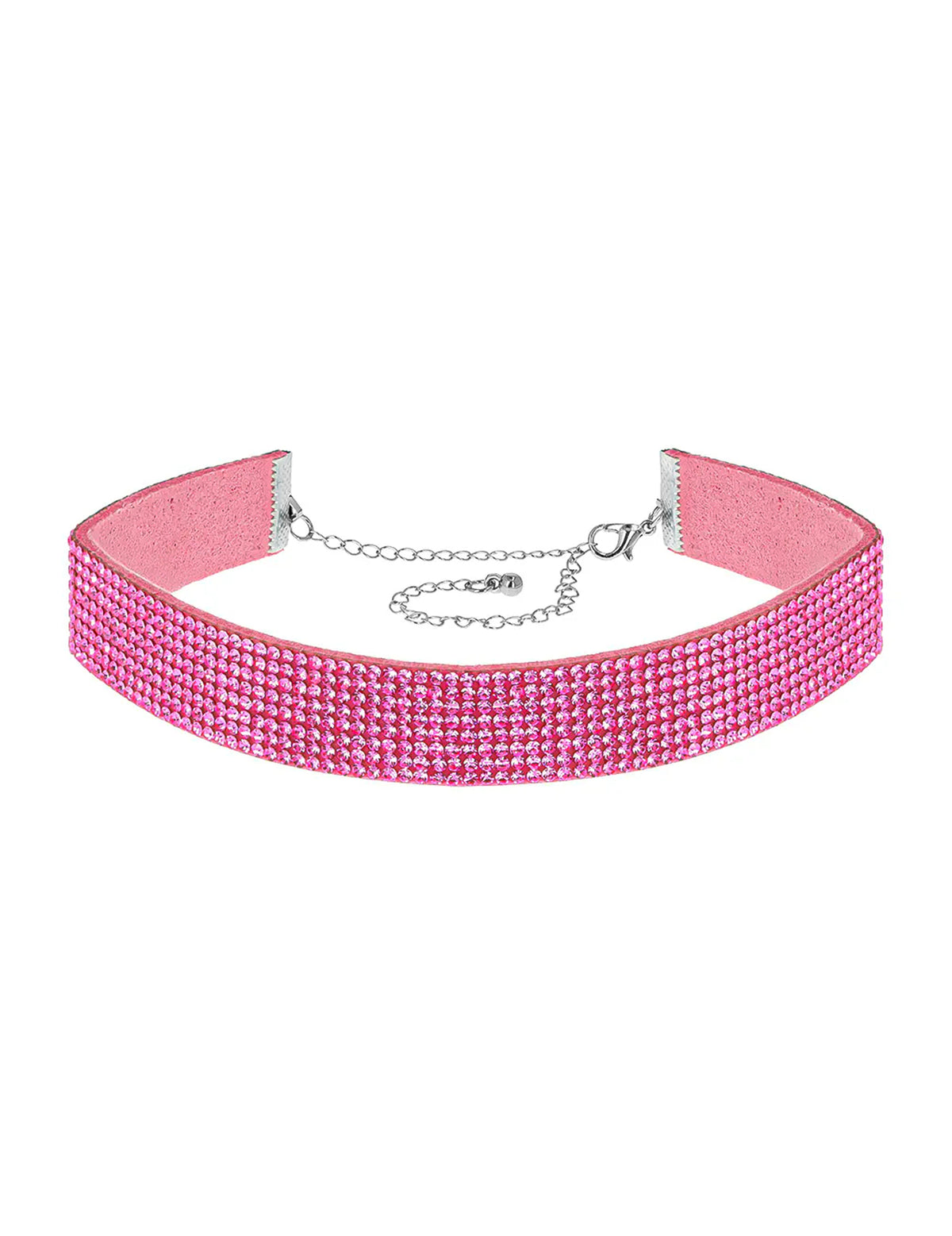 Gargantilha de strass cor-de-rosa para adulto