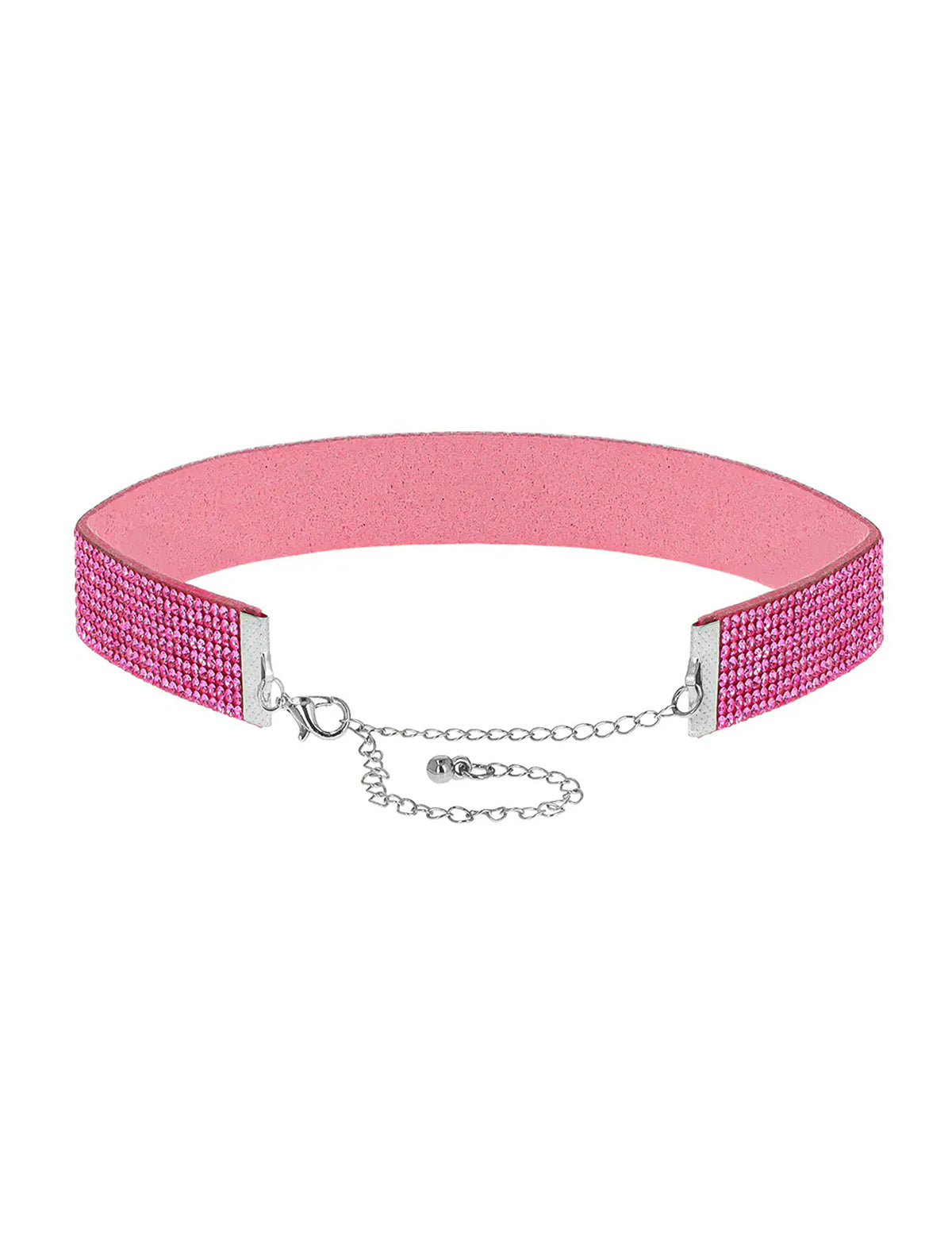 Gargantilha de strass cor-de-rosa para adulto