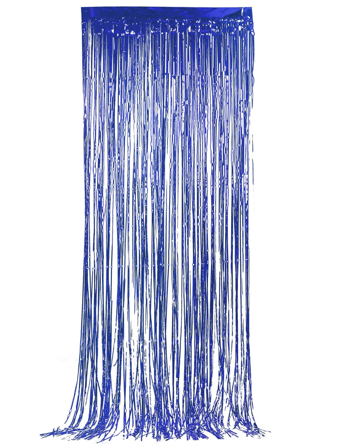 Cortina de fios metalizados para festa azul noite