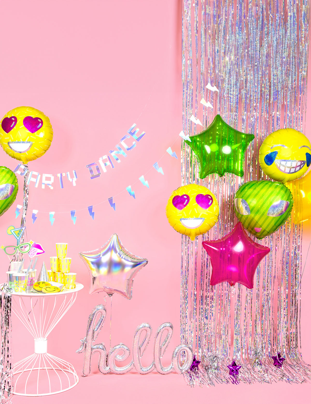 Exemple de décoration du rideau scintillant holographique pour fête