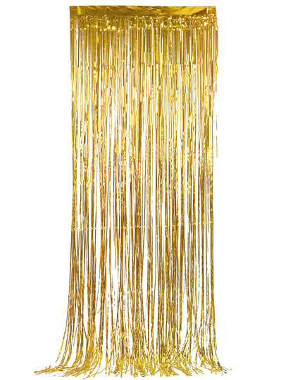 Rideau scintillant pour fête couleur or à franges