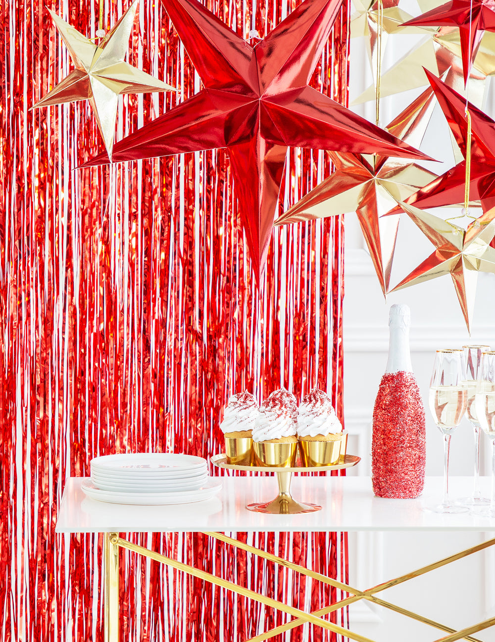 Mise en scène festive du rideau scintillant pour fête