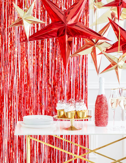 Mise en scène festive du rideau scintillant pour fête