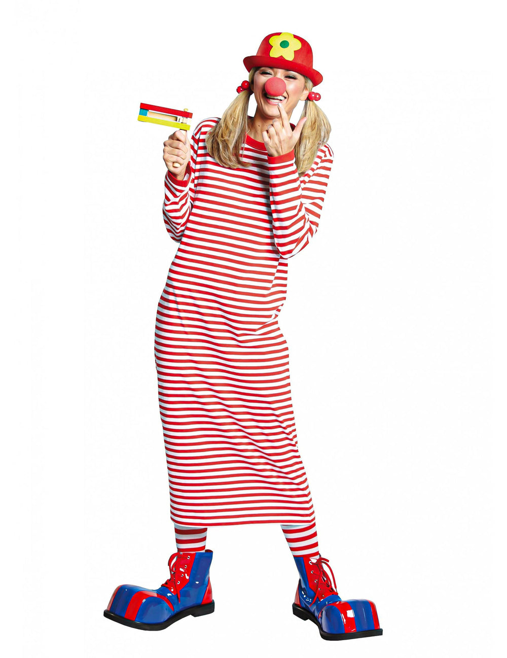 Robe longue à rayures rouges et blanches pour femme rouge et blanc