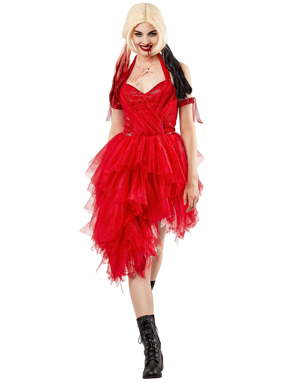 Vue de face de la robe rouge Harley Quinn Suicide Squad 2