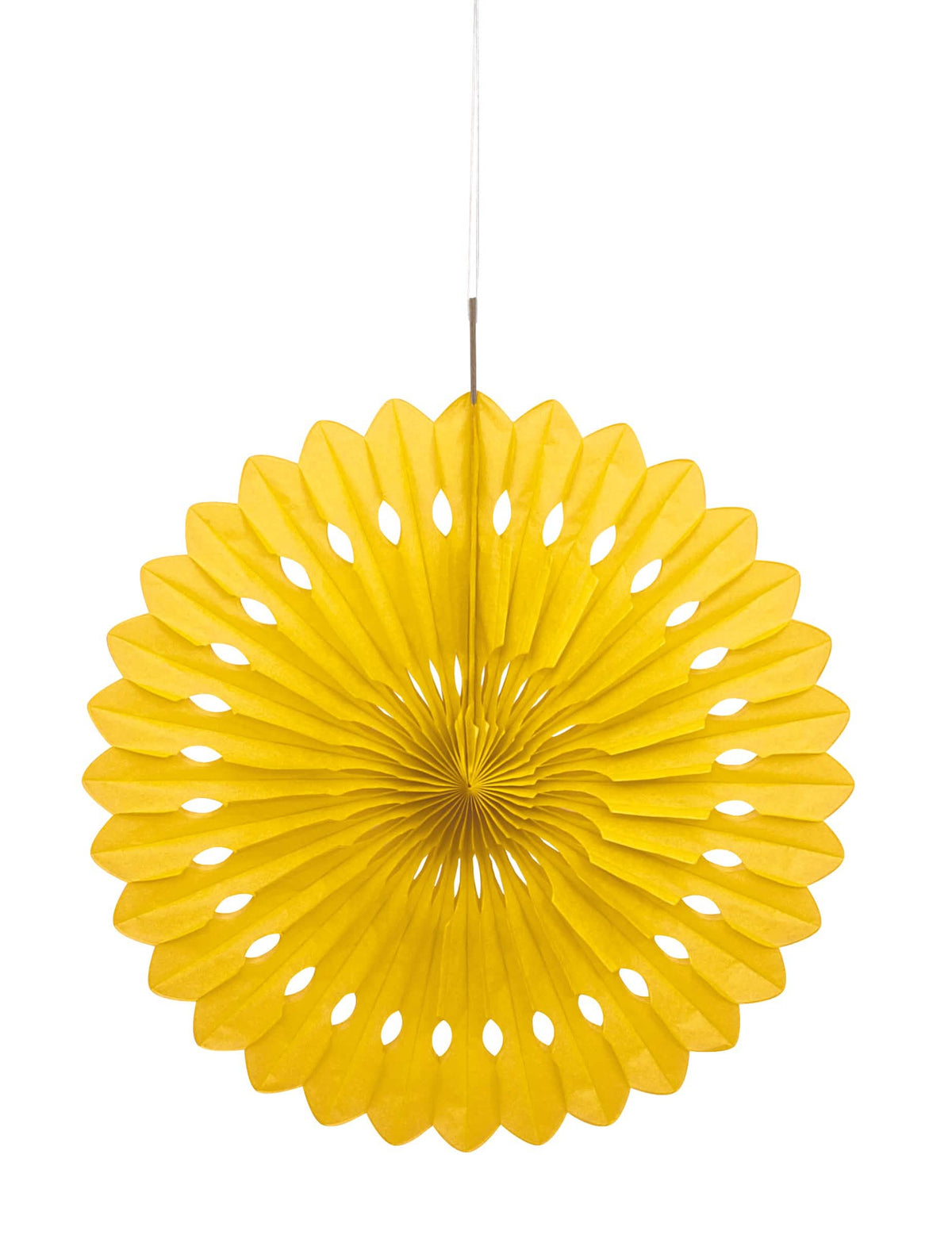 Rosácea de papel amarelo para pendurar, vazada
