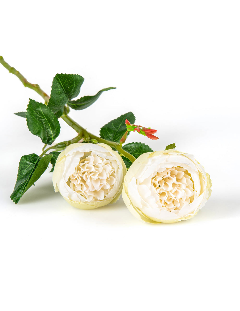 Roses artificielles sur tige pour décoration blanches en lot de 2