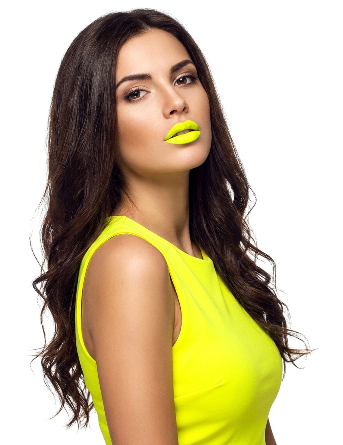 Batom dos labios fluo amarelo