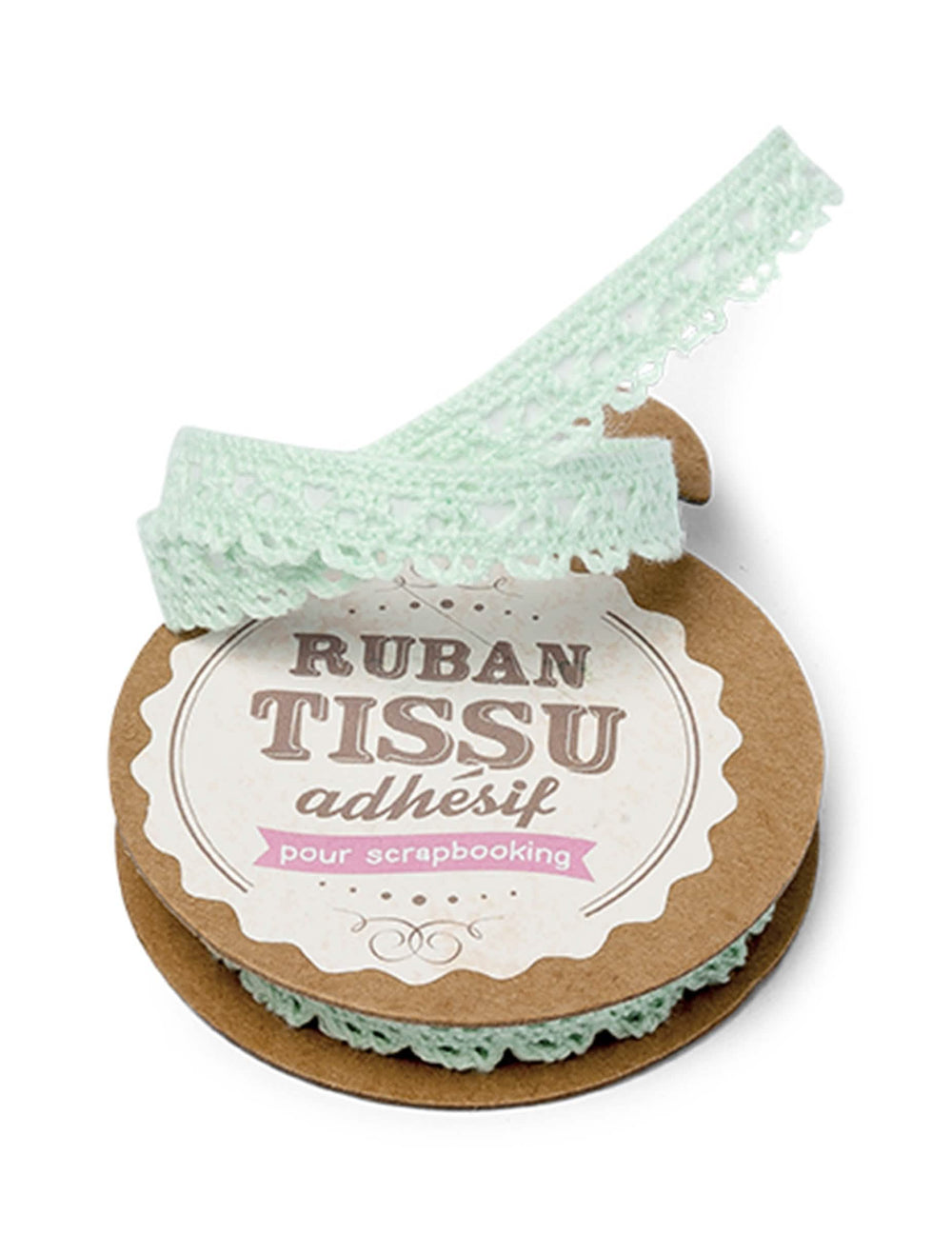 Fita adesiva de renda para scrapbooking verde menta