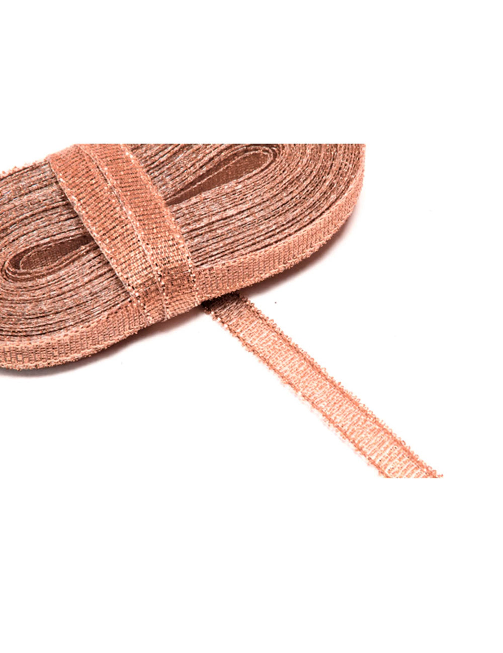 Fita com aspeto metalizado para decoração ouro rosa