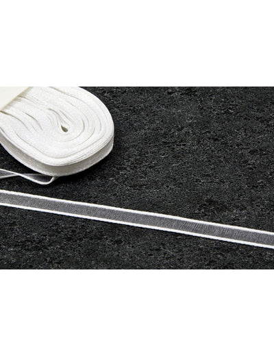 Ruban fin en organza pour décoration de fête blanc