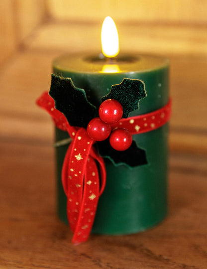Fita com estrelas veludo vermelho e dourado 1 cm x 3 m