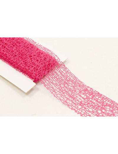 Ruban fantaisie pour décoration de fête fuchsia à mailles fines