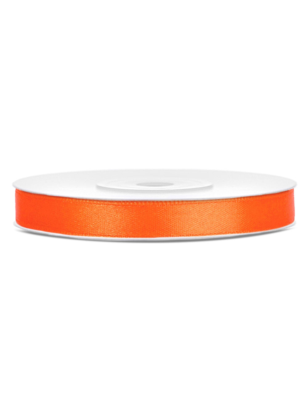Gros plan sur le nœud du ruban satin décoratif orange fluo