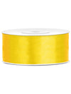 Exemple d'utilisation sur des boîtes cadeaux du ruban satin jaune citron pour décoration de fête